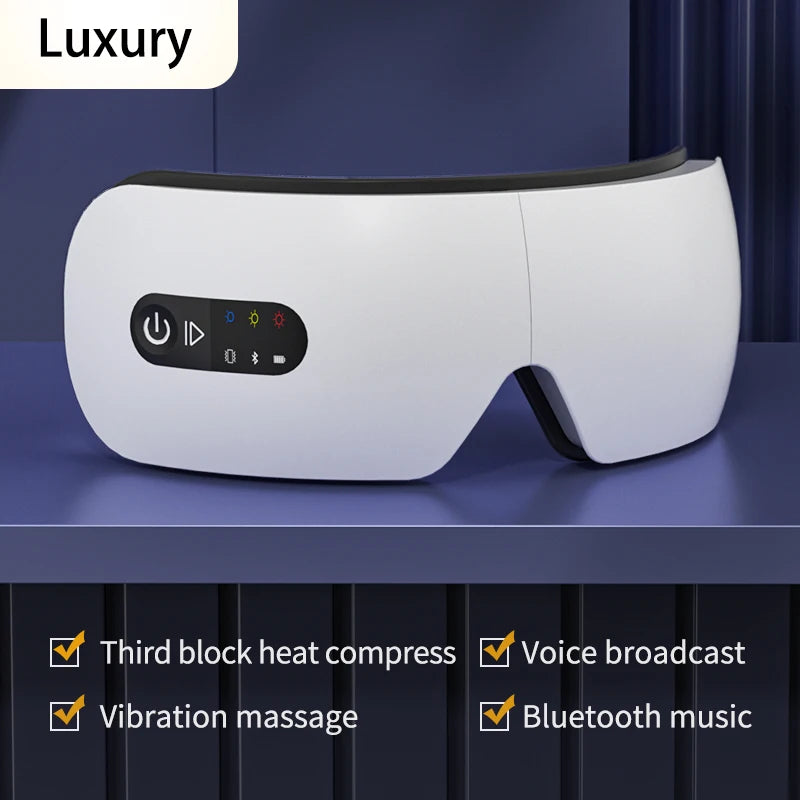 Smart Massage Eye Mask with Bluetooth Music Vibrating Hot Compress - Eye Massager