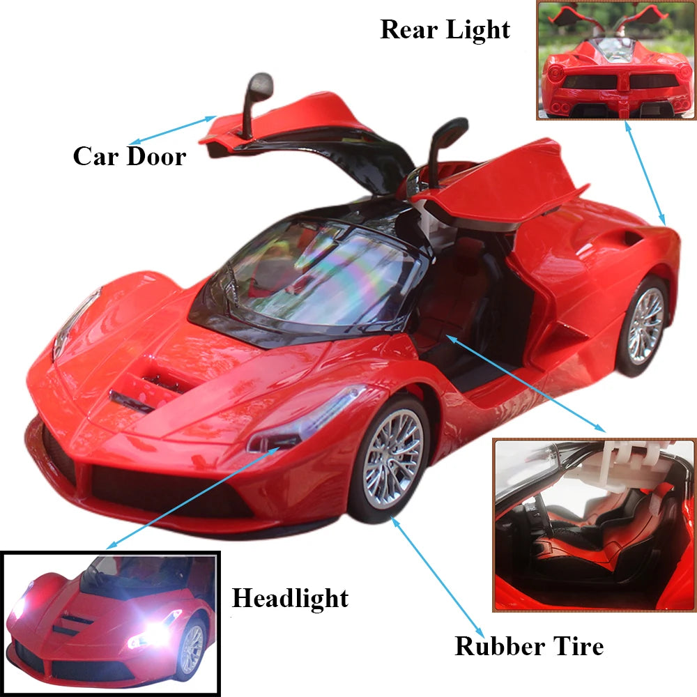 High Speed Racing Car 1:14 Electric Sport Racing Toy Car with Open Door, Lights and Sounds for Boys & Girls