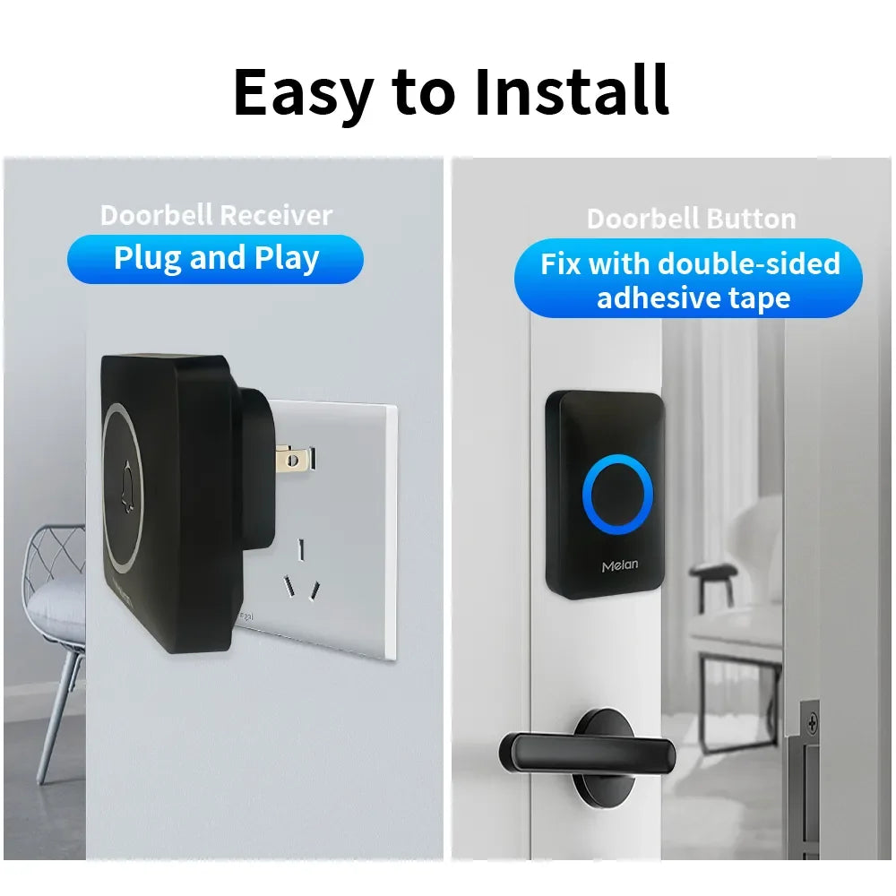 Smart Outdoor Doorbell with Waterproof Security Alarm System