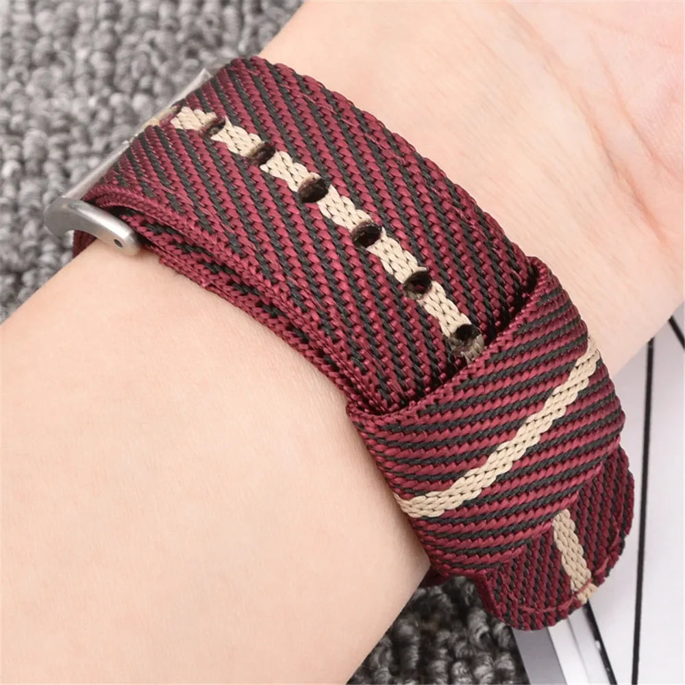 18mm 20mm 22mm 24mm Nylon Weave Strap Men Women Sport Quick Release Bracelet for Seiko Omega for Huawei Samsung Smart Watch Band