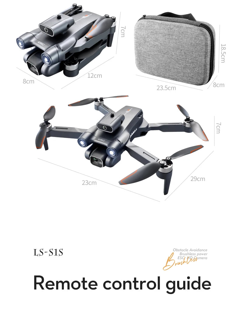 S1S Mini Brushless Drone with 4K Professional 8K HD Camera, 5G Wifi FPV, Obstacle Avoidance