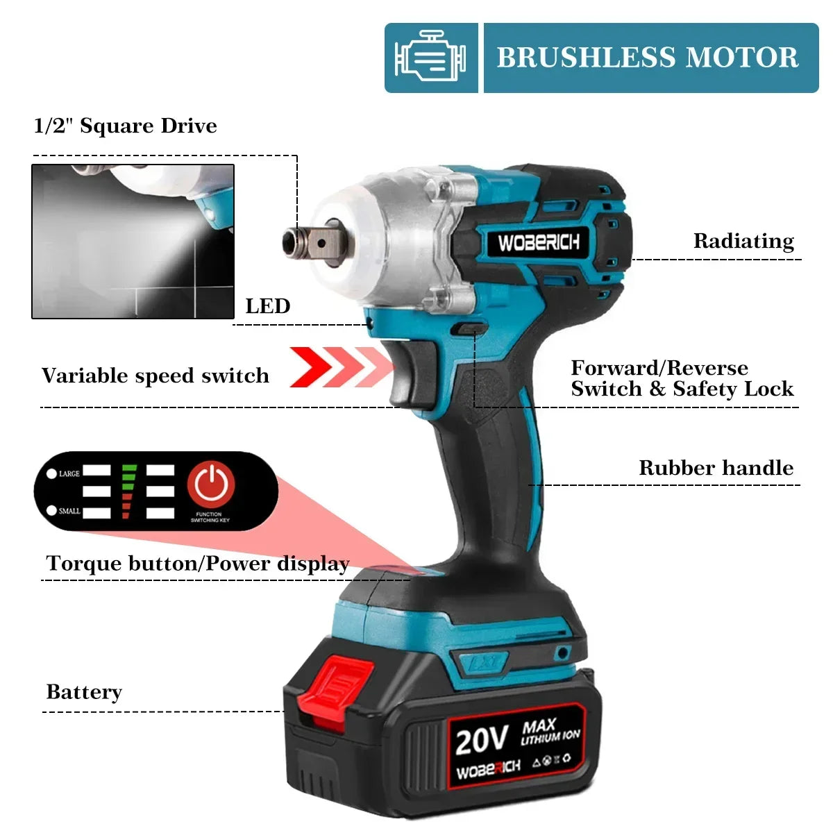 Brushless Electric Power Tool Combo Kit