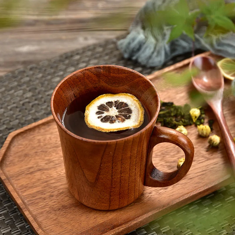 Handmade Wooden Big Belly Mug Cup