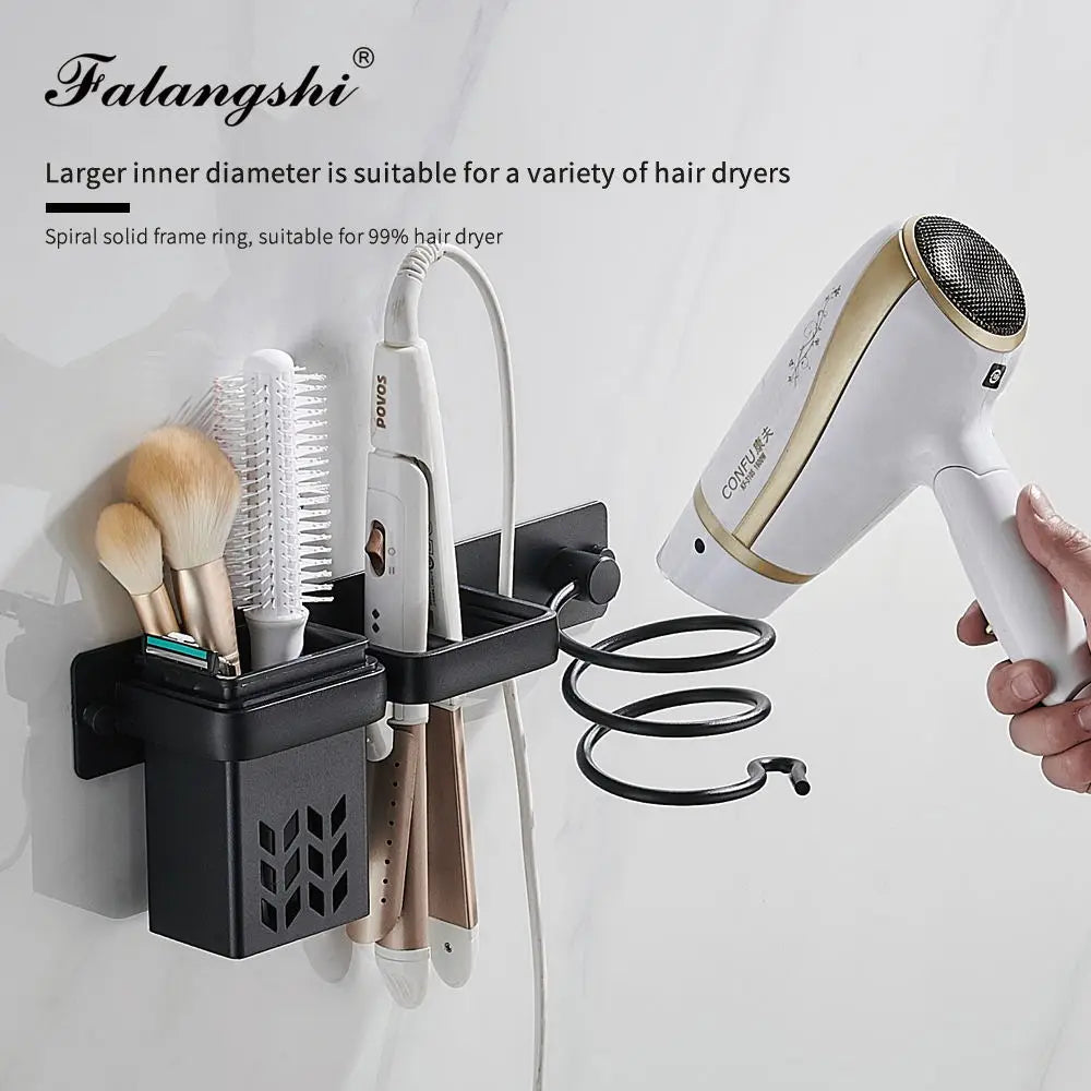 Hair Dryer Organizer Rack Bathroom Hairdryer And Straightener Holder Wall Mounted Shelves Accessories Blower Shelves WB8022