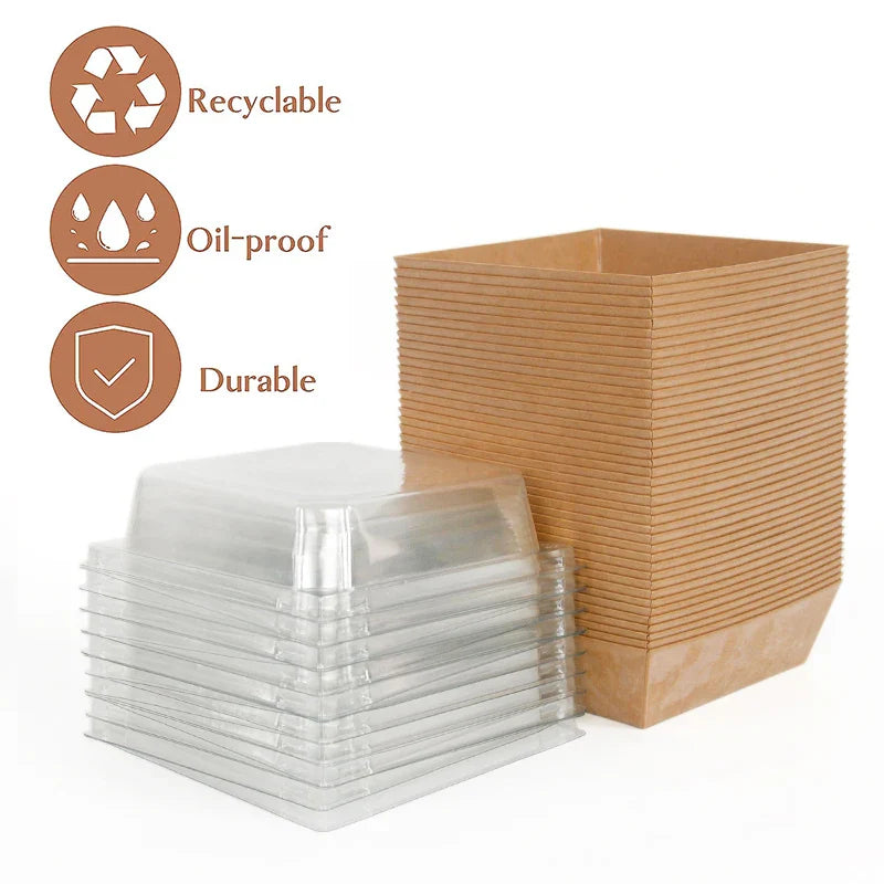 Kraft Paper Cake Dessert Boxes (10/5pcs)