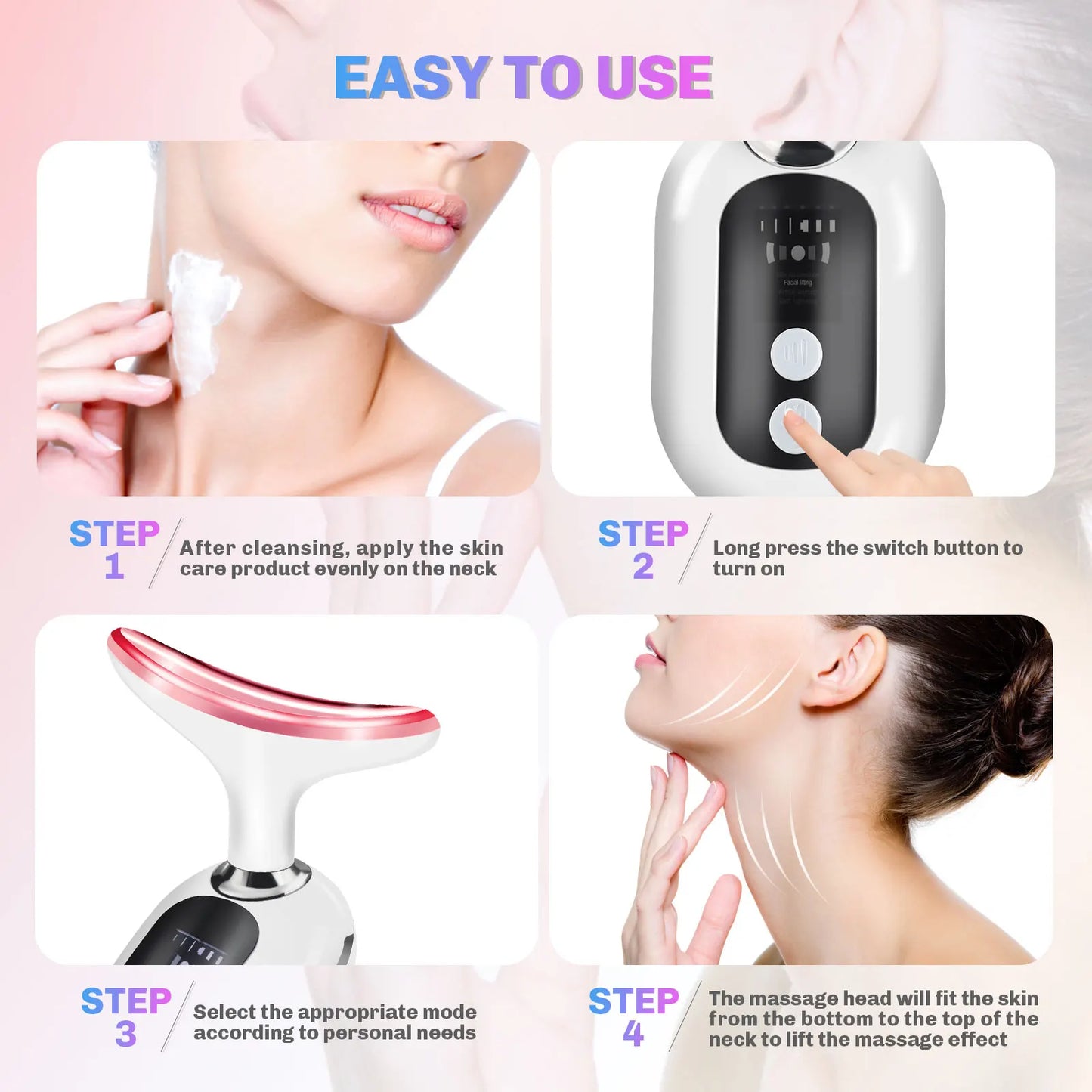 EMS Facial Beauty Device with Red Light Therapy