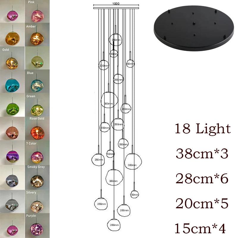 Nordic LED PVC Lava Bedroom & Living Room Pendant Lamp 