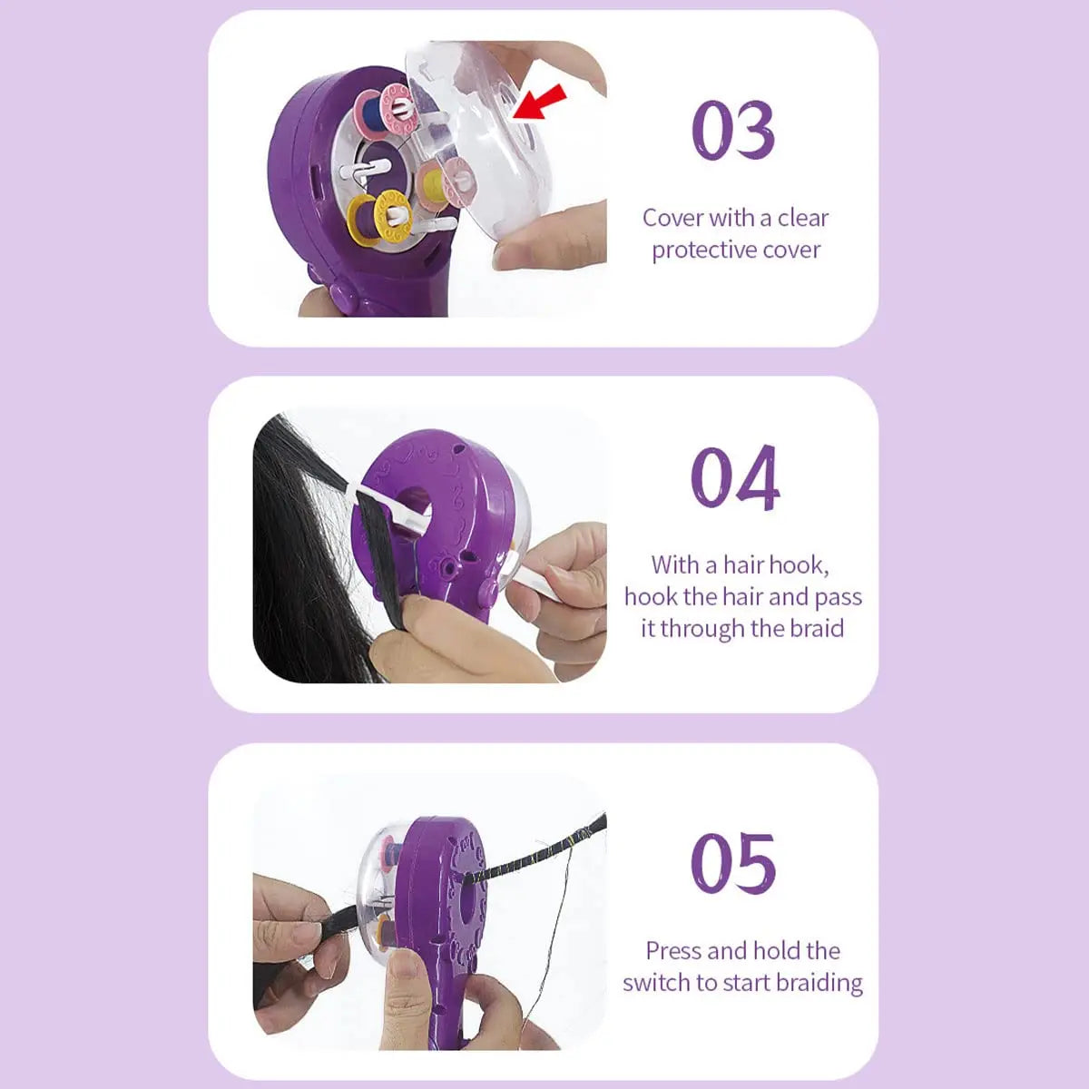 Electric Hair Braider Kit For Kids DIY Automatic Hair Decoration Braiding Tool   Fashion Salon Hair Pretend Play Toy For Girls