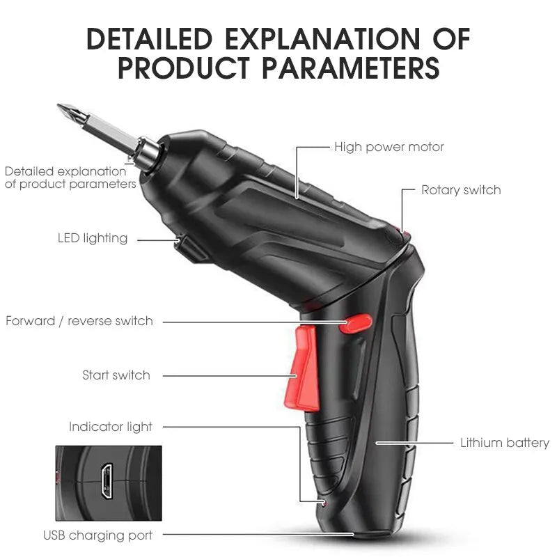 3.6V Cordless Lithium Battery Screwdriver