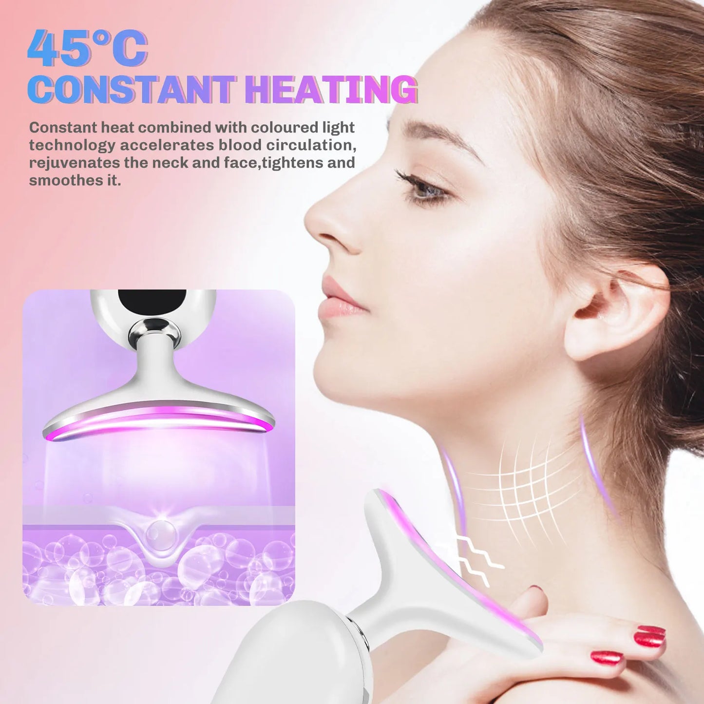 EMS Facial Beauty Device with Red Light Therapy