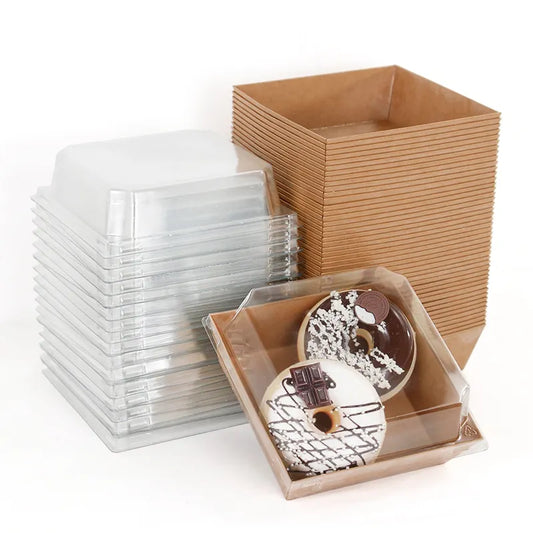 Kraft Paper Cake Dessert Boxes (10/5pcs)