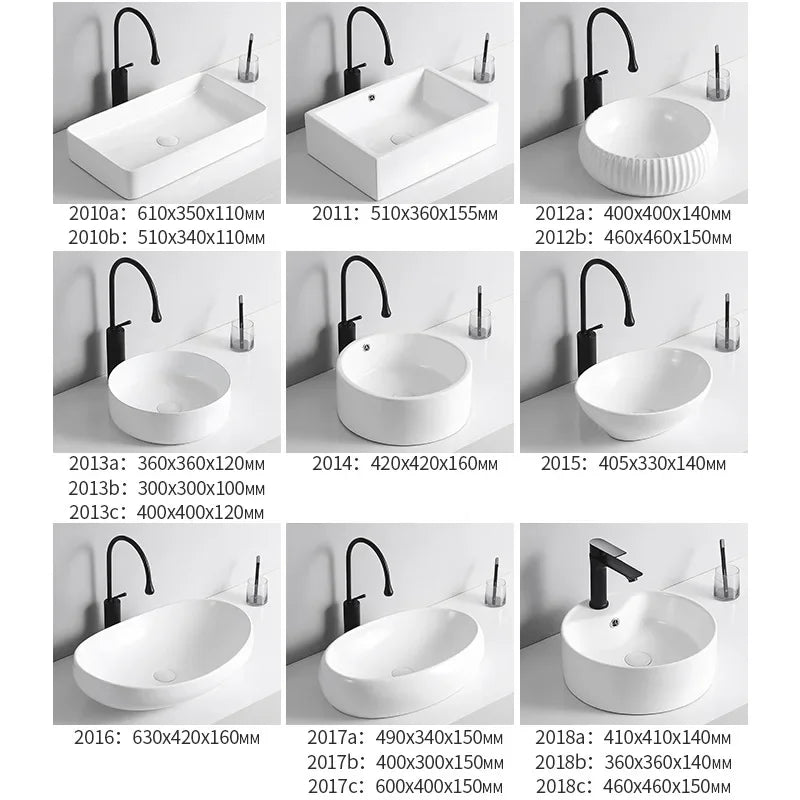 Side-Drainage Ceramic Countertop Basin