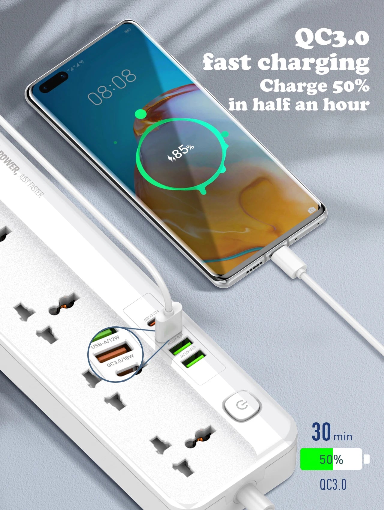 LDNIO 5-Outlet Power Strip with USB Ports