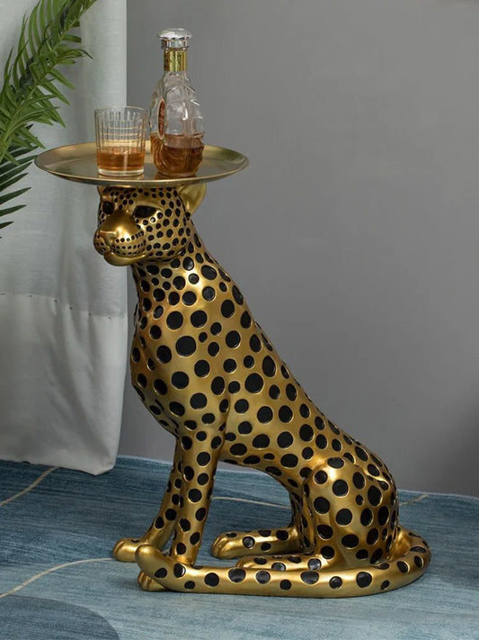 Large Floor Money Leopard Sculptures Living Room Decorations Leopard Home Decor Porch Tray Decorative Statues Housewarming Gifts