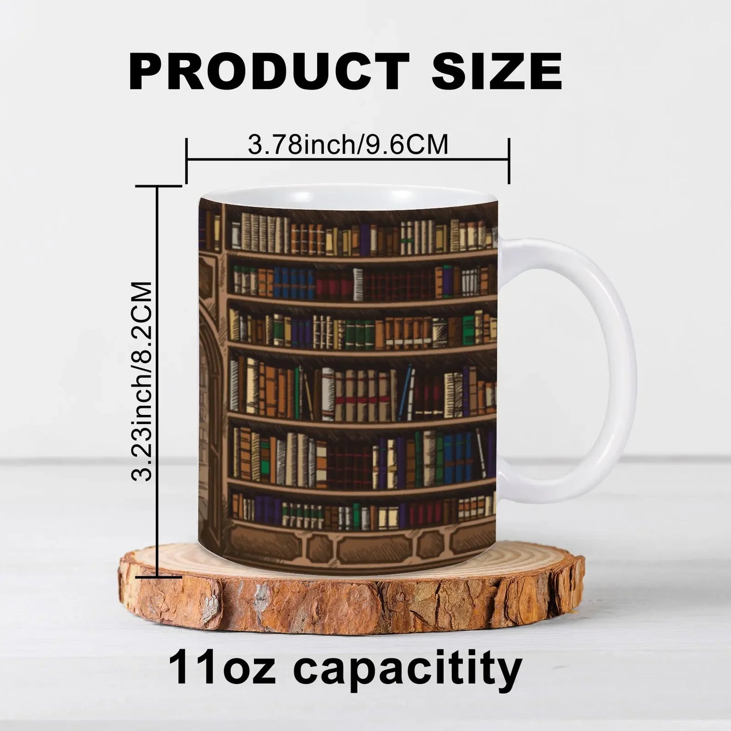 Library Bookshelf Coffee Mug for Book Lovers