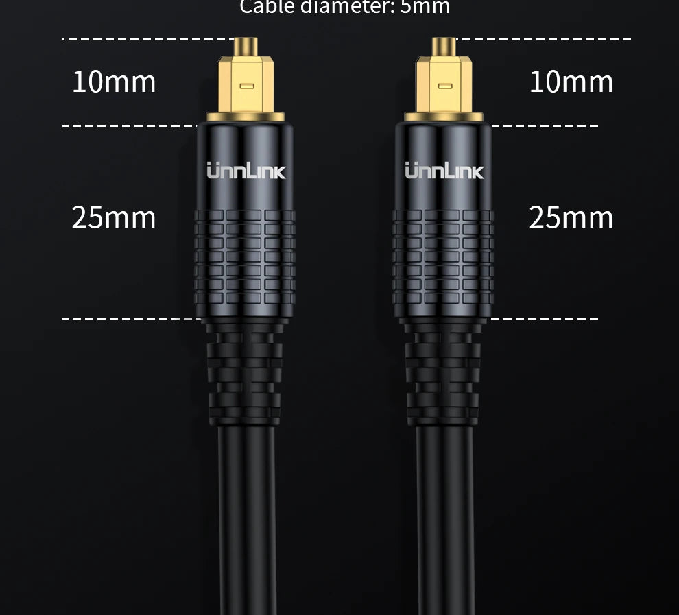 Unnlink SPDIF Digital Optical Audio Cable - Digital HIFI 5.1 Toslink Cable