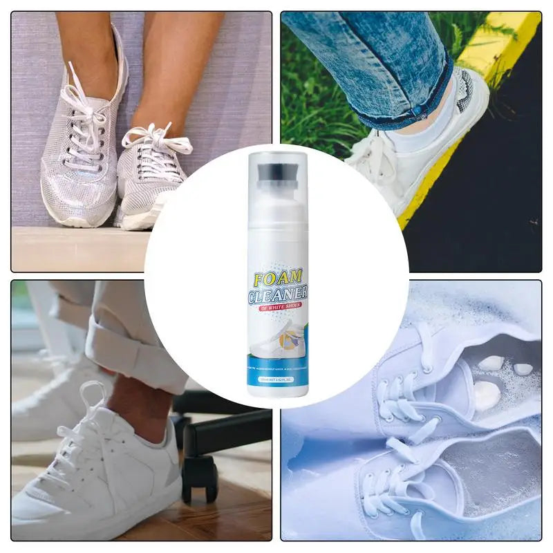 White Shoe Cleaner White Shoes Cleaner Tennis Shoe Cleaner With Brush Head Sneaker Cleaning Kit Shoe Cleaning Kit For Leather