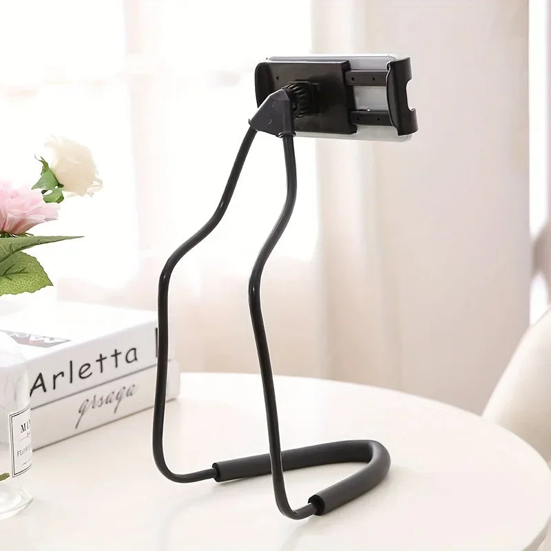 Universal Mobile Phone Holder Extendable Neck Hanging Selfie Stick Rack Adjustable 360 Degrees Free Rotating Mount Holder Stand