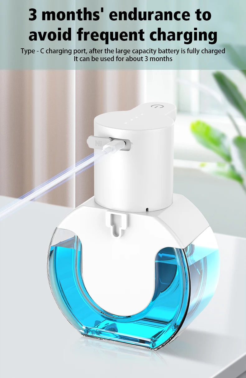 Touchless Automatic Foam Soap Dispensers Bathroom Smart Washing Hand Machine with USB Charging White High Quality ABS Material