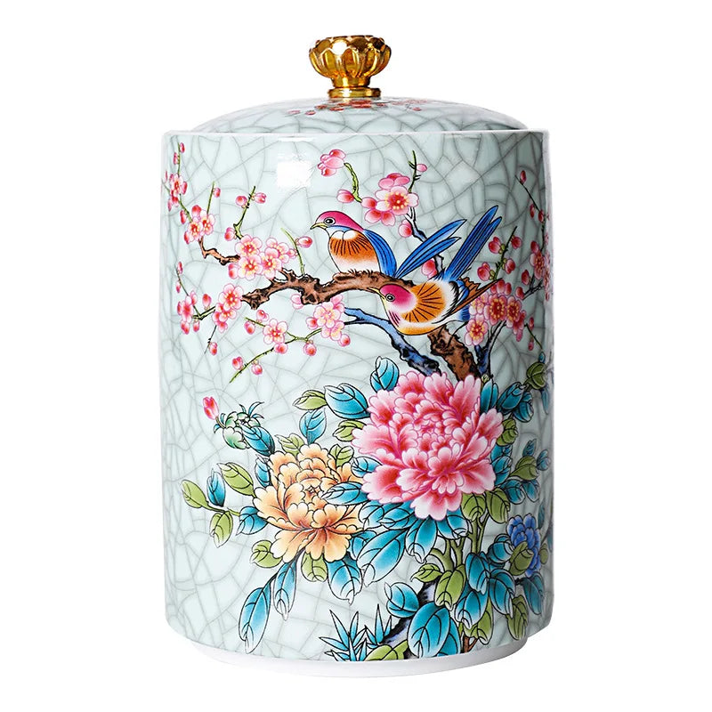 Ceramic Enamel Storage Jar - Versatile Kitchen & Living Decor