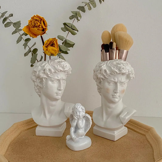 Resin David Vase Face Head Decorative Flowerpot