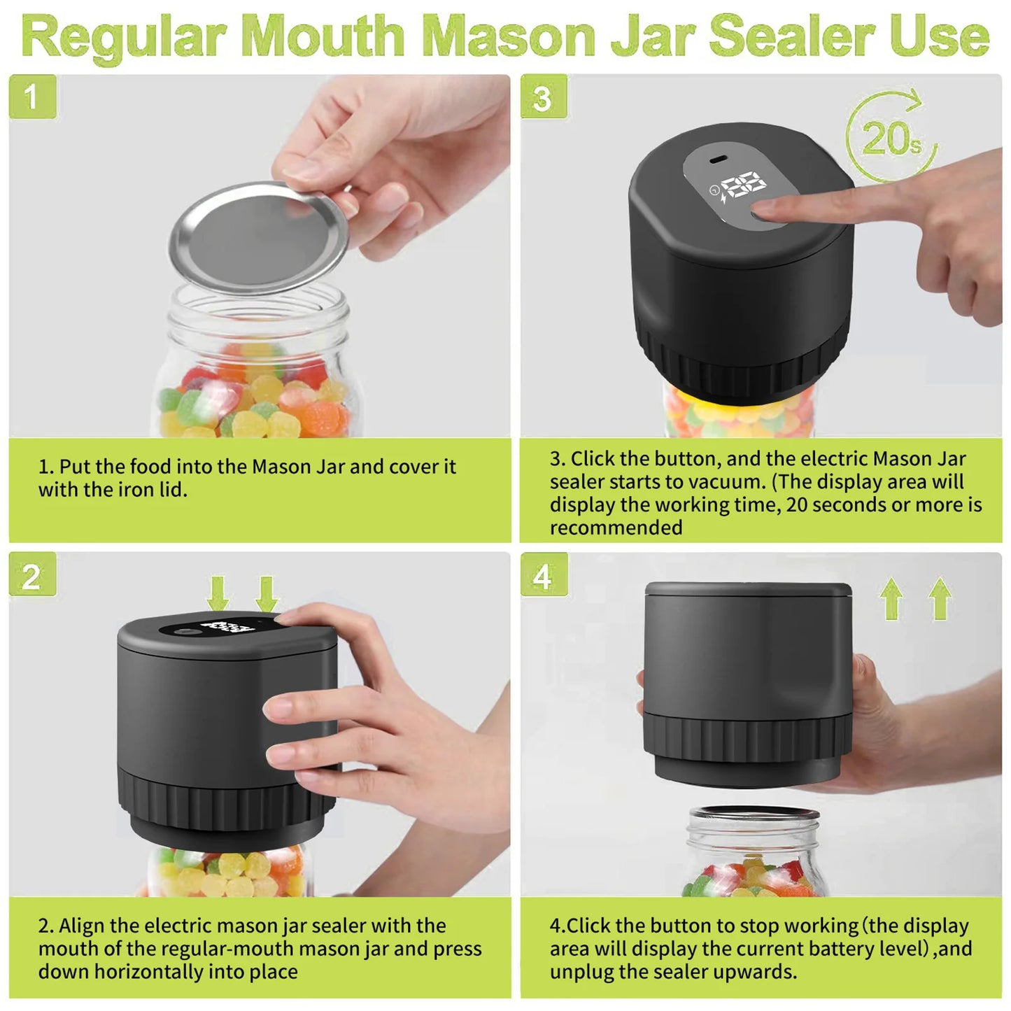 Cordless Mason Jar Vacuum Sealer Kit