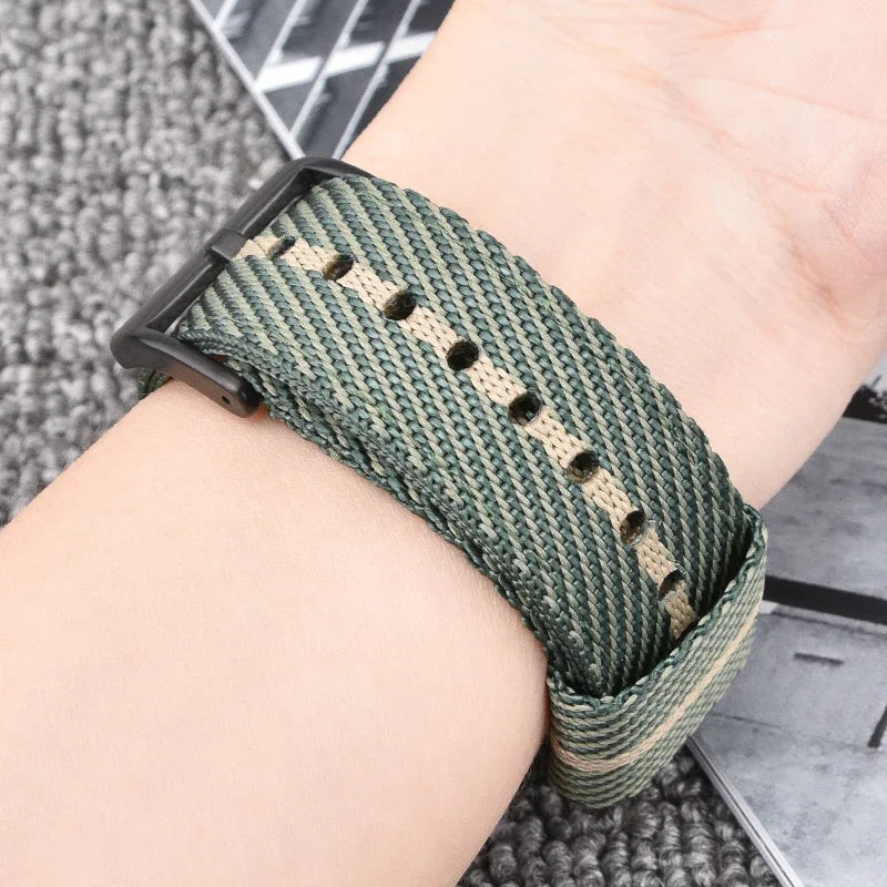 18mm 20mm 22mm 24mm Nylon Weave Strap Men Women Sport Quick Release Bracelet for Seiko Omega for Huawei Samsung Smart Watch Band