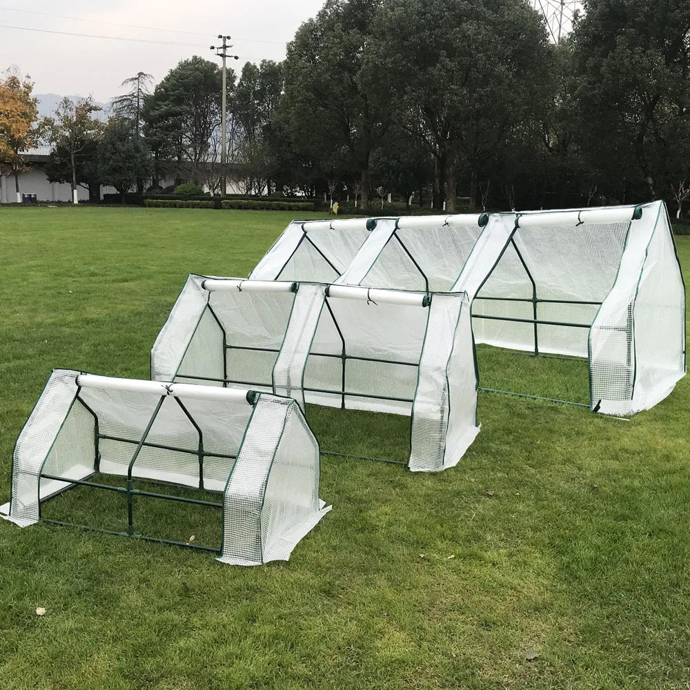 Portable Mini Cloche Greenhouse with Zipper Doors