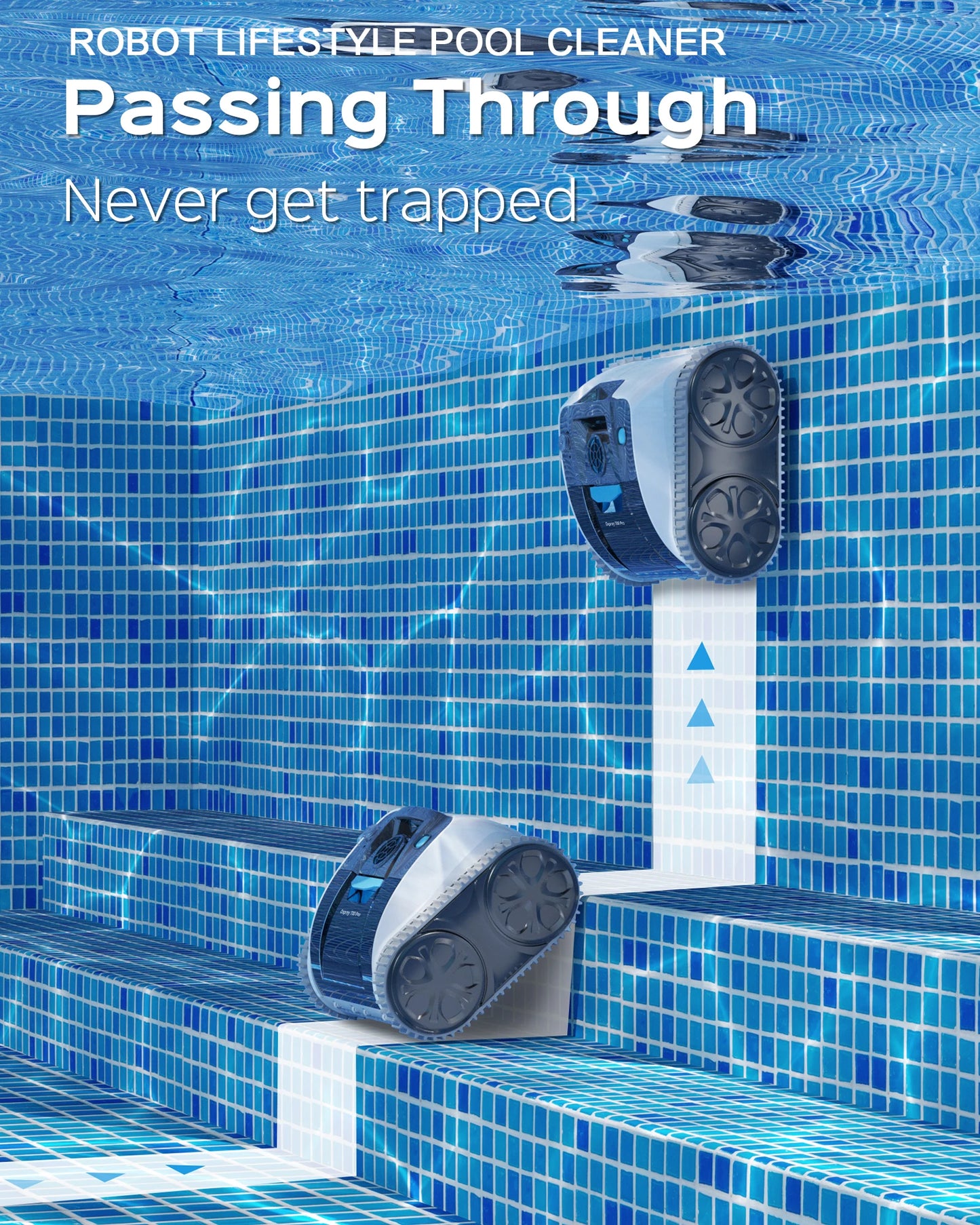 Robotic Pool Cleaner - Wireless, Automatic, 3312 Pro. Control via WiFi app, precise route planning, and selectable cleaning modes.