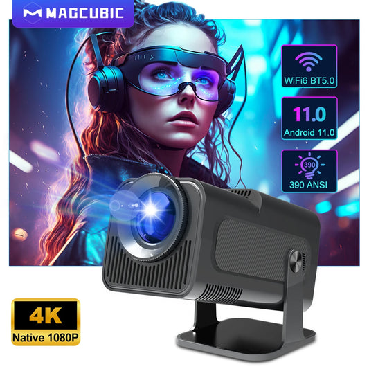 Magcubic 4K Native 1080P Android 11 Projector - 390ANSI HY320 Dual Wifi6 BT5.0 Cinema Outdoor Portable Projector - Upgraded HY300