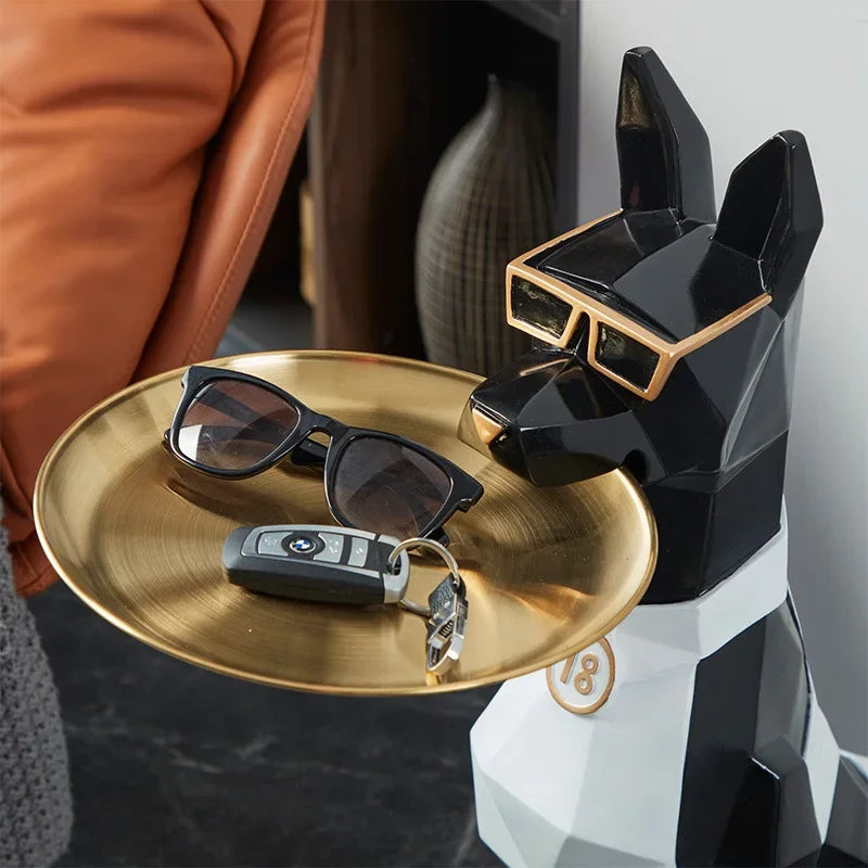 Luxury Doberman Side Table with Tray