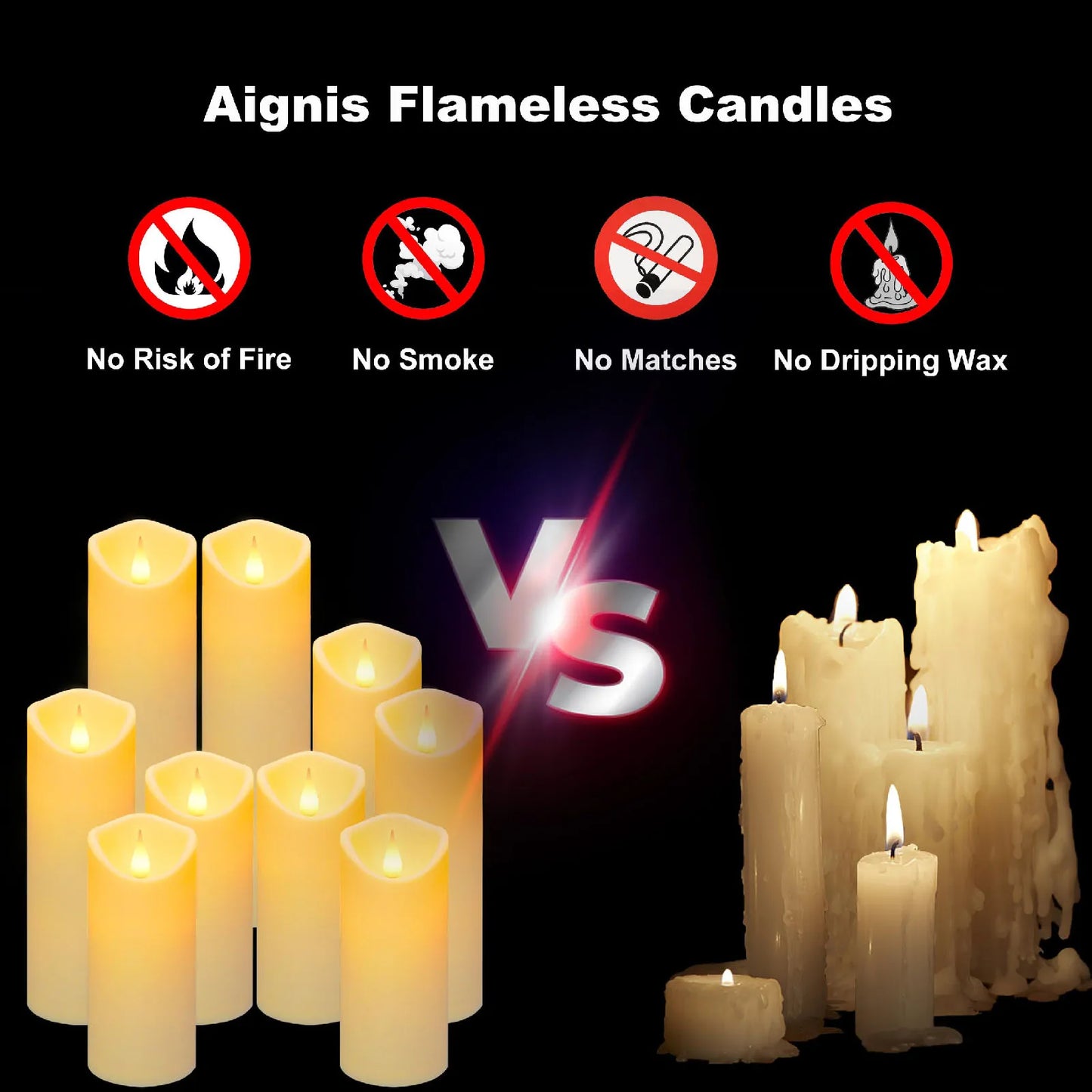 Flickering Flameless LED Candle Set for Events