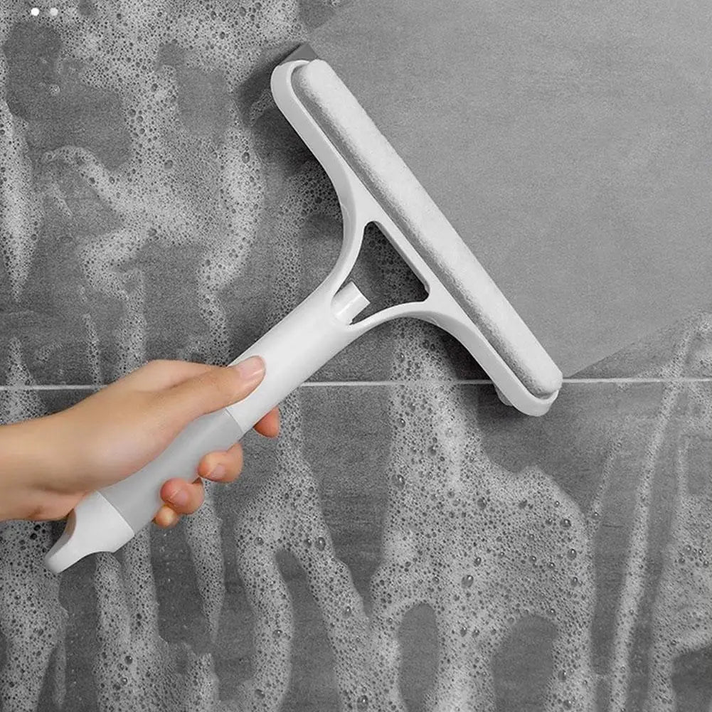 Double Sided Water Jet Shower Squeegee Glass Window Cleaning Accessories Rubber Wiper for Tiles Shower Doors Bathroom Mirrors