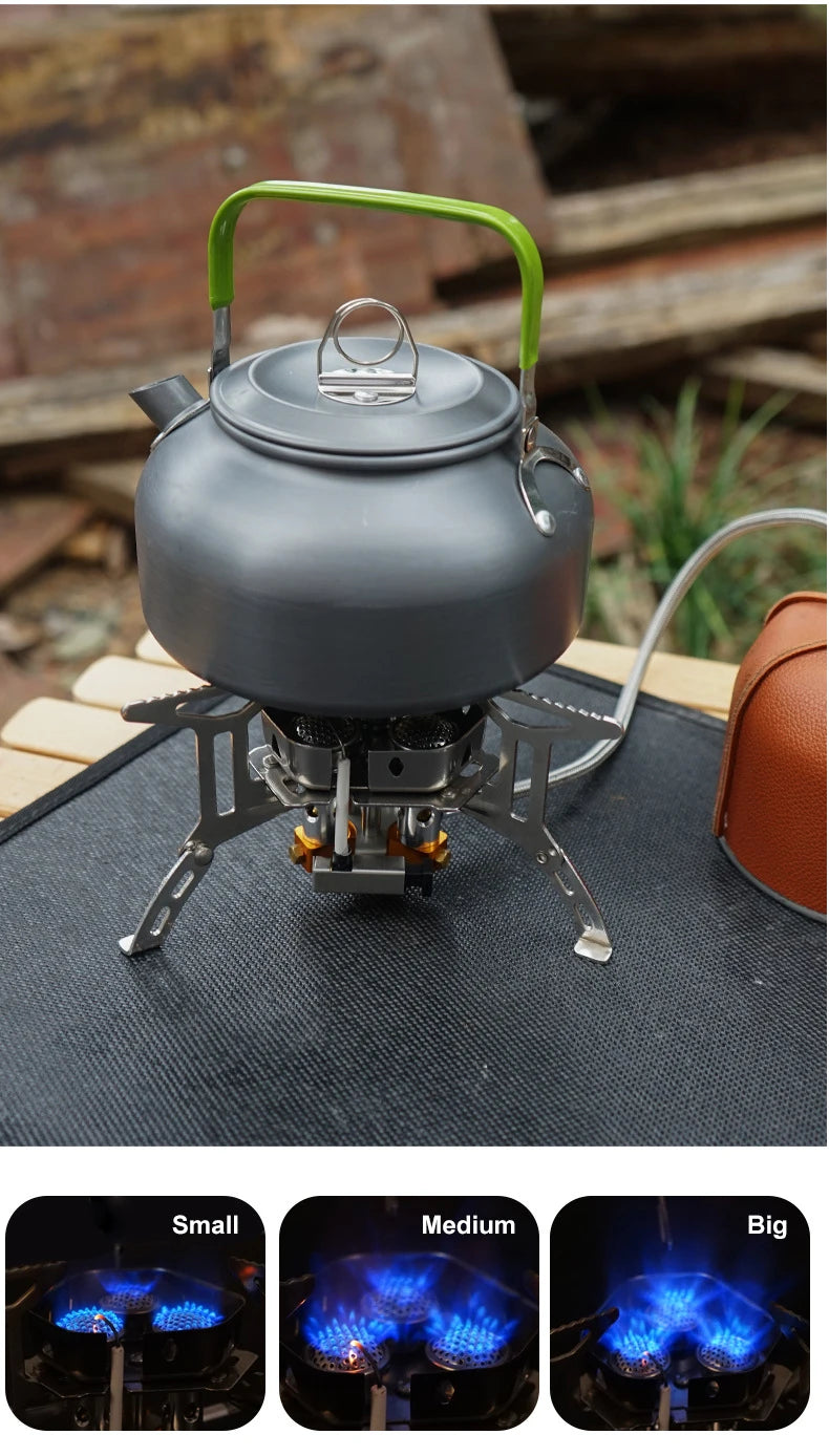 CLS Outdoor portable windproof and foldable three head stove cooking solution for camping and picnics