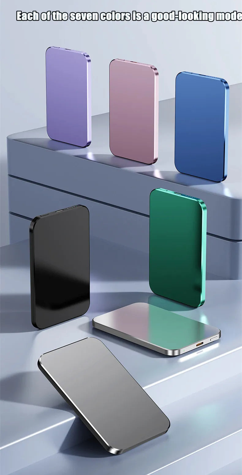 Magnetic Powerbank For iphone Samsung External Battery Portable Charger Metal Macsafe Power Bank Auxiliary Spare Battery