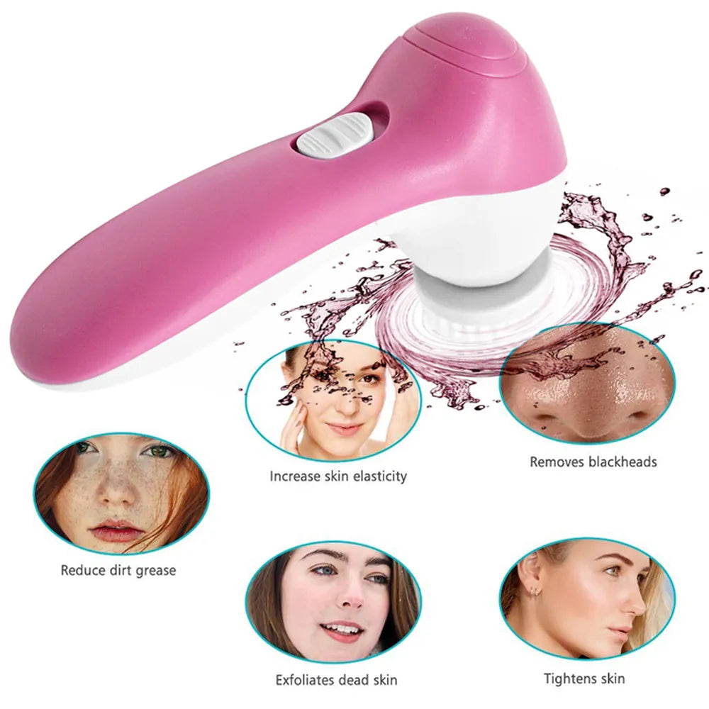 Electric Facial Cleaning Brush Set