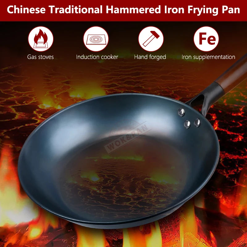 Blue Iron Frying Pan - Uncoated for Seasoned Cooking