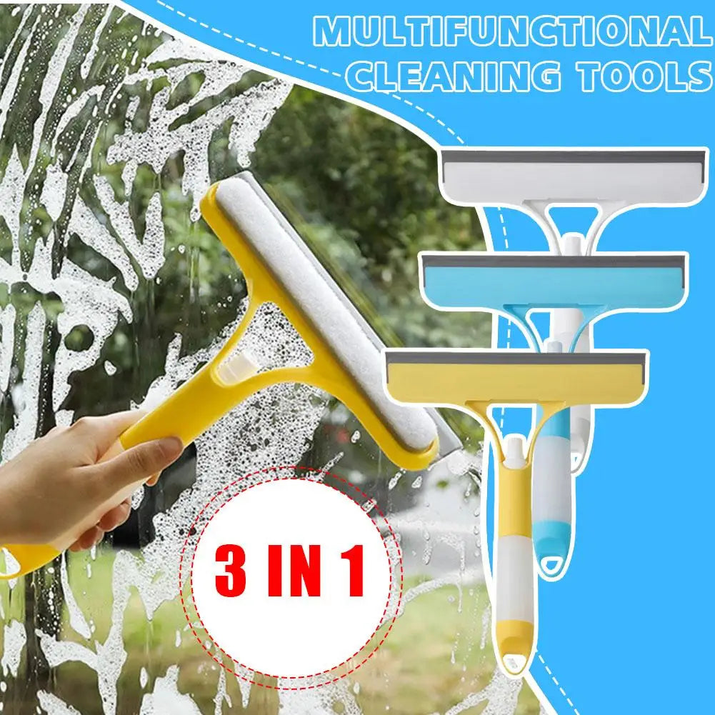 Double Sided Water Jet Shower Squeegee Glass Window Cleaning Accessories Rubber Wiper for Tiles Shower Doors Bathroom Mirrors