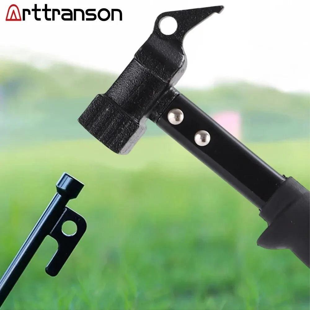 Outdoor Camping Tent Nail Hammer Cast Iron Hammer Nail Extractor Safety Hammer