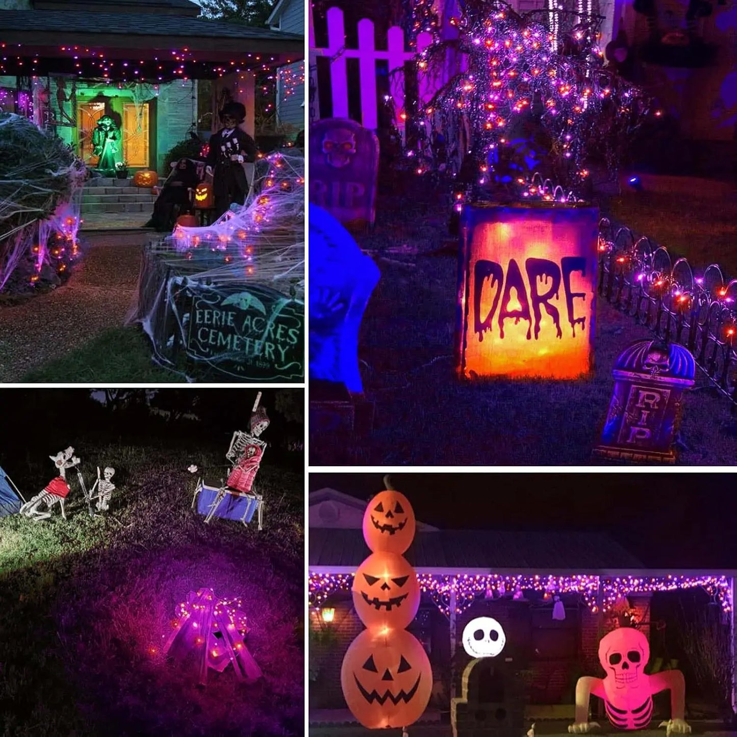 1000LED Solar LED Halloween String Light Oudoor Garden Fairy Lights Purple Orange Light 100M Solar Lamp For Christmas Tree Decor