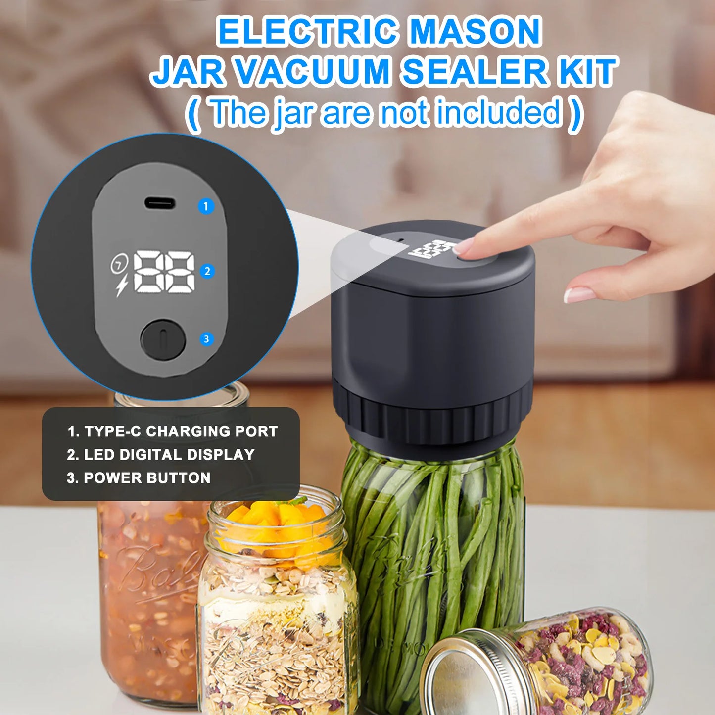 Cordless Mason Jar Vacuum Sealer Kit