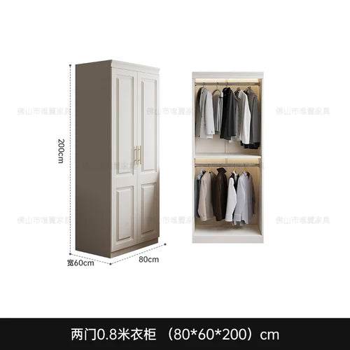 Nordic Style Full-Size Wooden Wardrobe - Smart Storage Solution