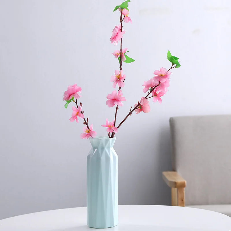 Modern White & Pink Plastic Flower Vase: Nordic Décor Accent