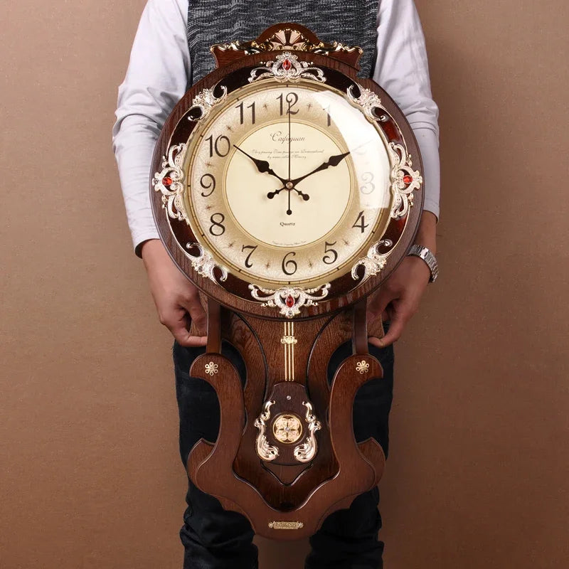 Nordic Vintage Wood Wall Clock