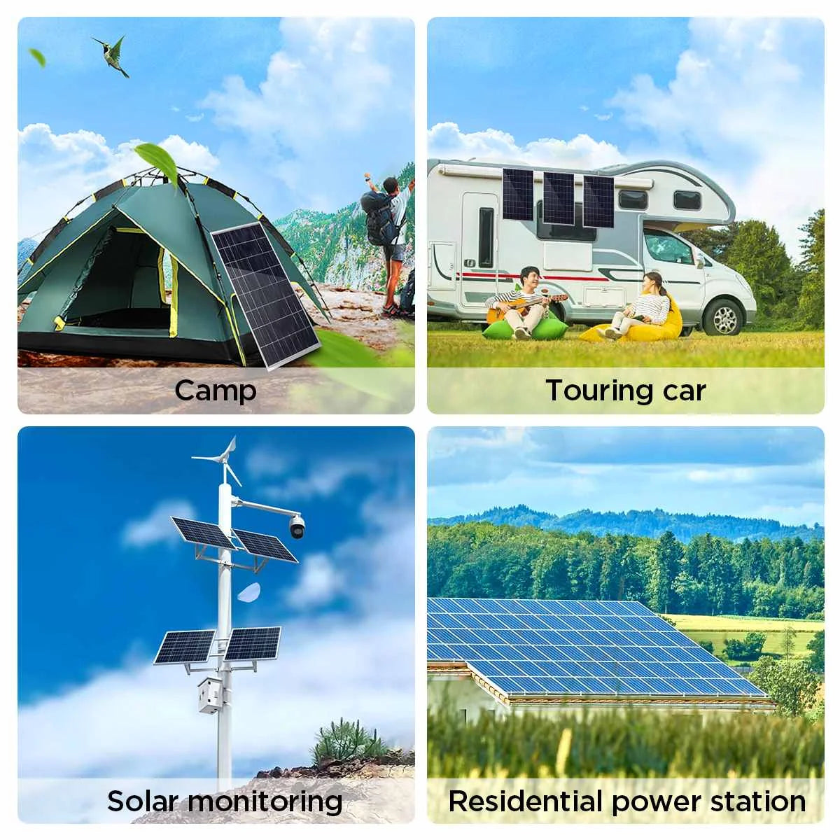 500W1000W Solar Panel Kit 12V Solar Panel 100A Controller USB Port Portable Solar Battery Charger for Outdoor Camping Mobile RV