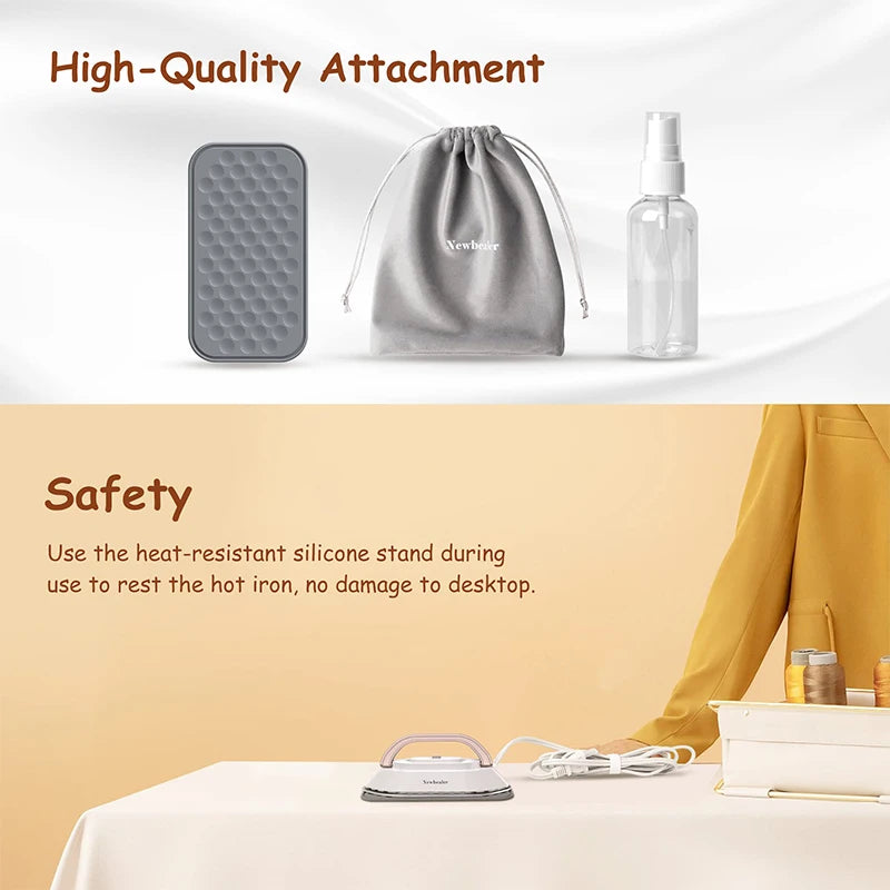 Mini Iron for Clothes 110V/220V Dual-Voltage Fast Preheating Portable Ironing Iron Dry Travel Iron