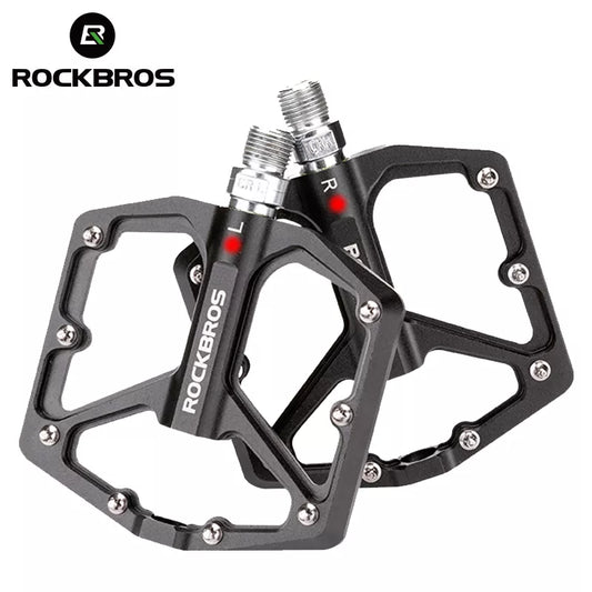 ROCKBROS MTB Cycling Ultralight Pedal Bike Bicycle Sealed DU Bearing Pedals Aluminum Alloy CRMO Non-slip Cleat Bike Part Pedals