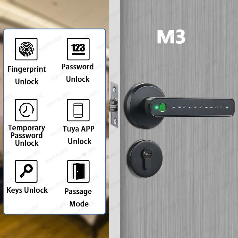 RAYKUBE M3 Fingerprint Smart Door Lock