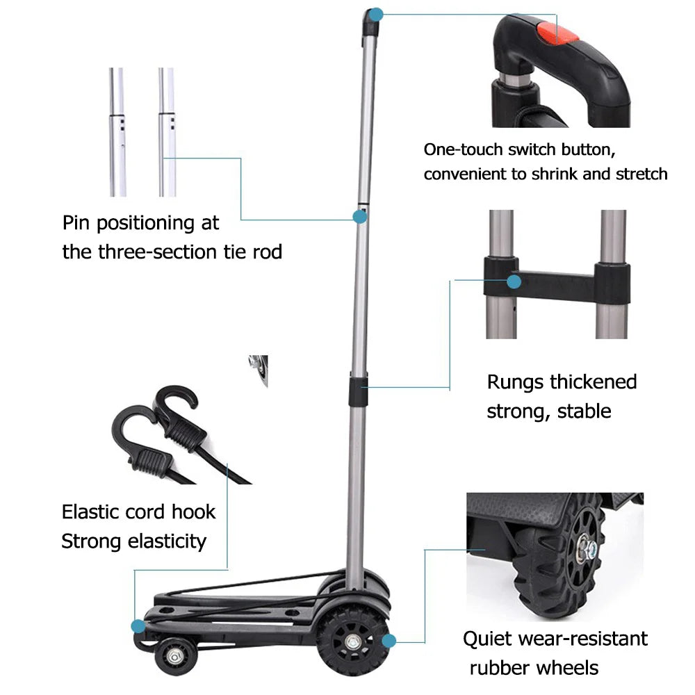 Multi-function On-board Storage Organizer - Foldable Trunk Trolley