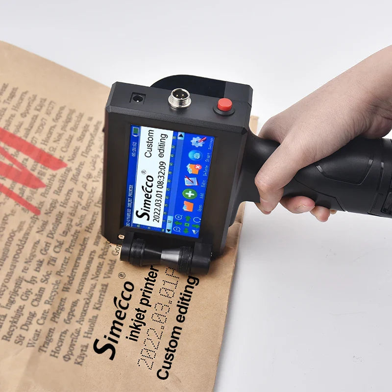Portable Label Inkjet Printer Date Text Pattern Coding Machine Intelligent Non Fading Permanent Ink 12.7mm In Multiple Languages